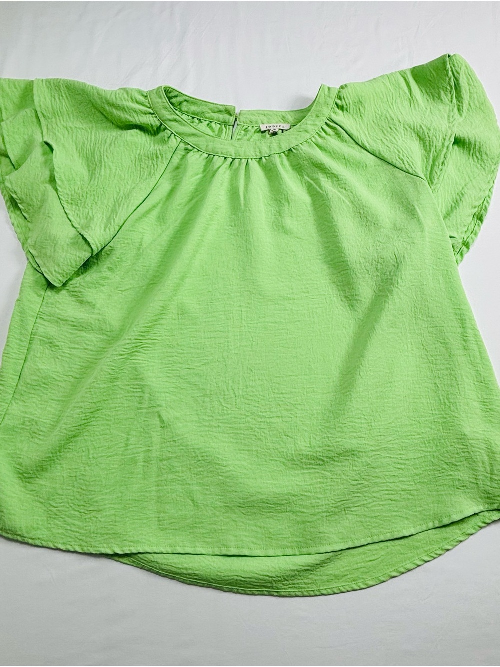 Light Green Flutter Sleeve Women's Top